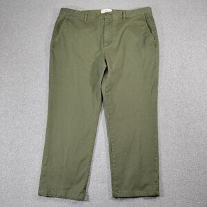 Mott & Bow Pants Mens 38x30tag (38x25) Green Twill Chino Short Stretch Cotton